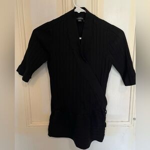 Le Chateau V Neck Wrap Tunic With Mock Side Buckle